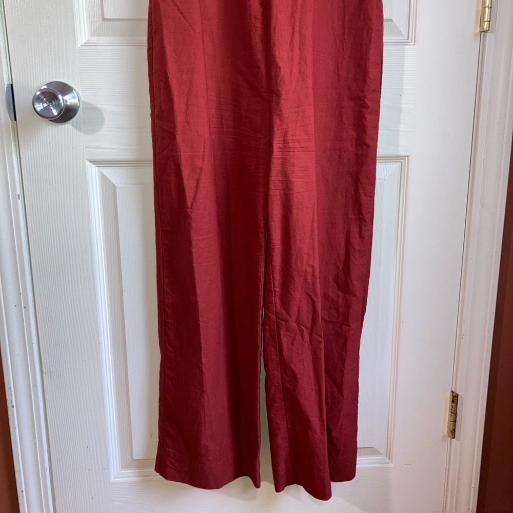 MNG Romper Jumpsuit Short Sleeve V Neck Rust Red sz XSmall - Picture 4 of 7